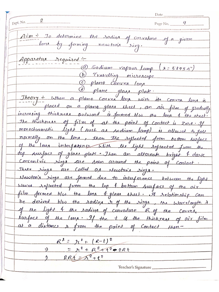 Newton's Ring Experiment - 1 | PDF