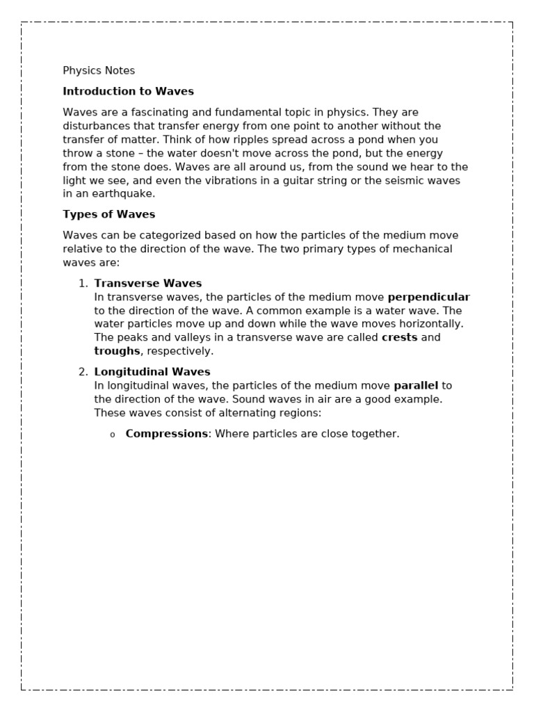 Understanding Waves and Light Reflection | PDF | Waves | Reflection ...
