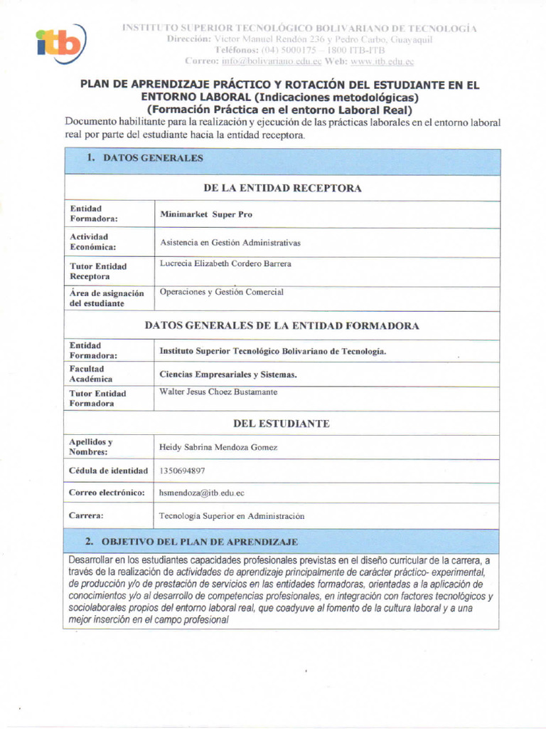 16 PLAN DE APRENDIZAJE PRÁCTICO Y DE ROTACIÓN DEL ESTUDIANTE (1) | PDF