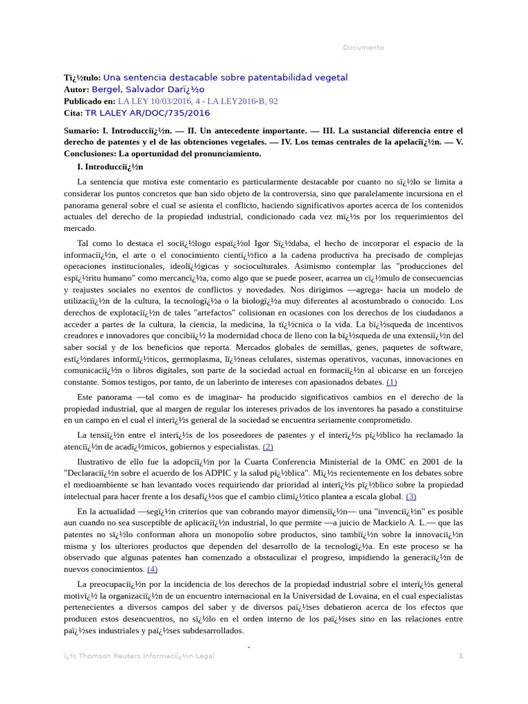 BERGEL-Una sentencia destacable sobre patentabilidad vegetal | PDF ...