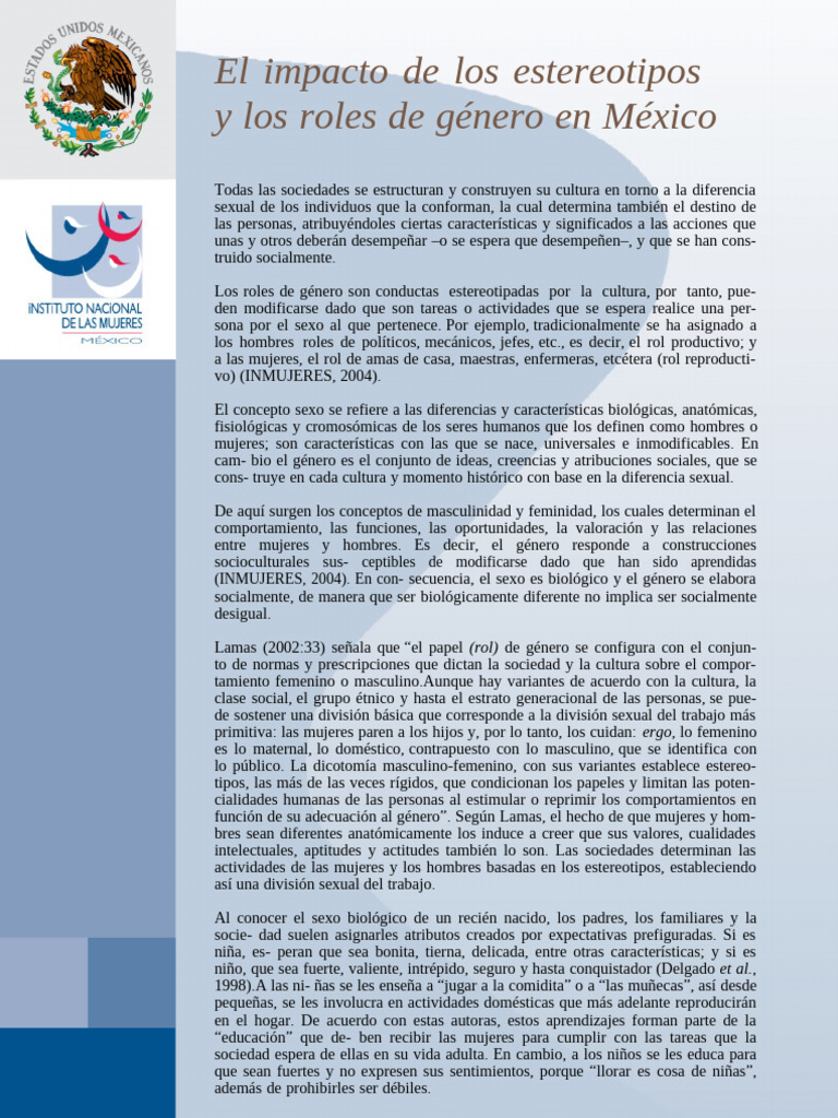 Estereotipos de género en México | PDF | Género | Estudios de género