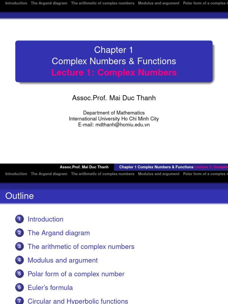 Modulus and Argument of Complex Numbers | PDF | Complex Number | Arithmetic
