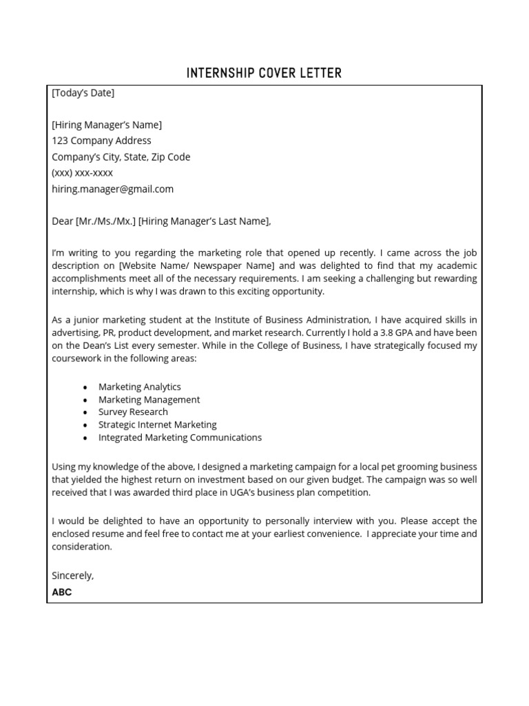 Internship-Cover-Letter-Example | PDF