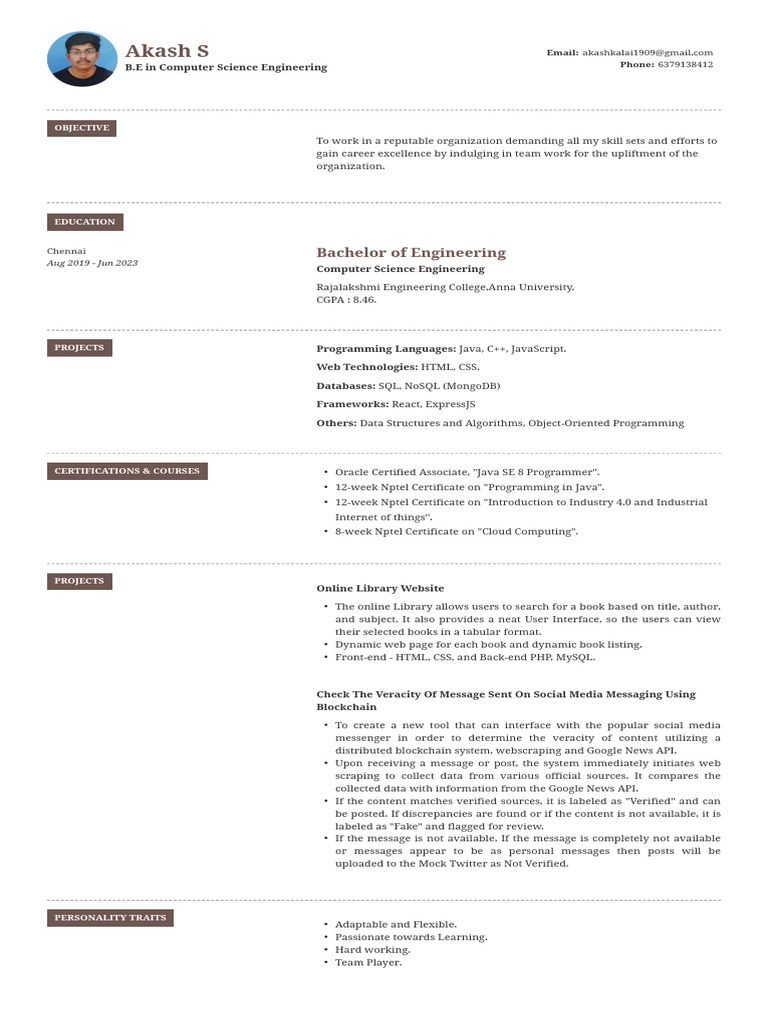 Computer Science Graduate Resume | PDF | World Wide Web | Internet & Web