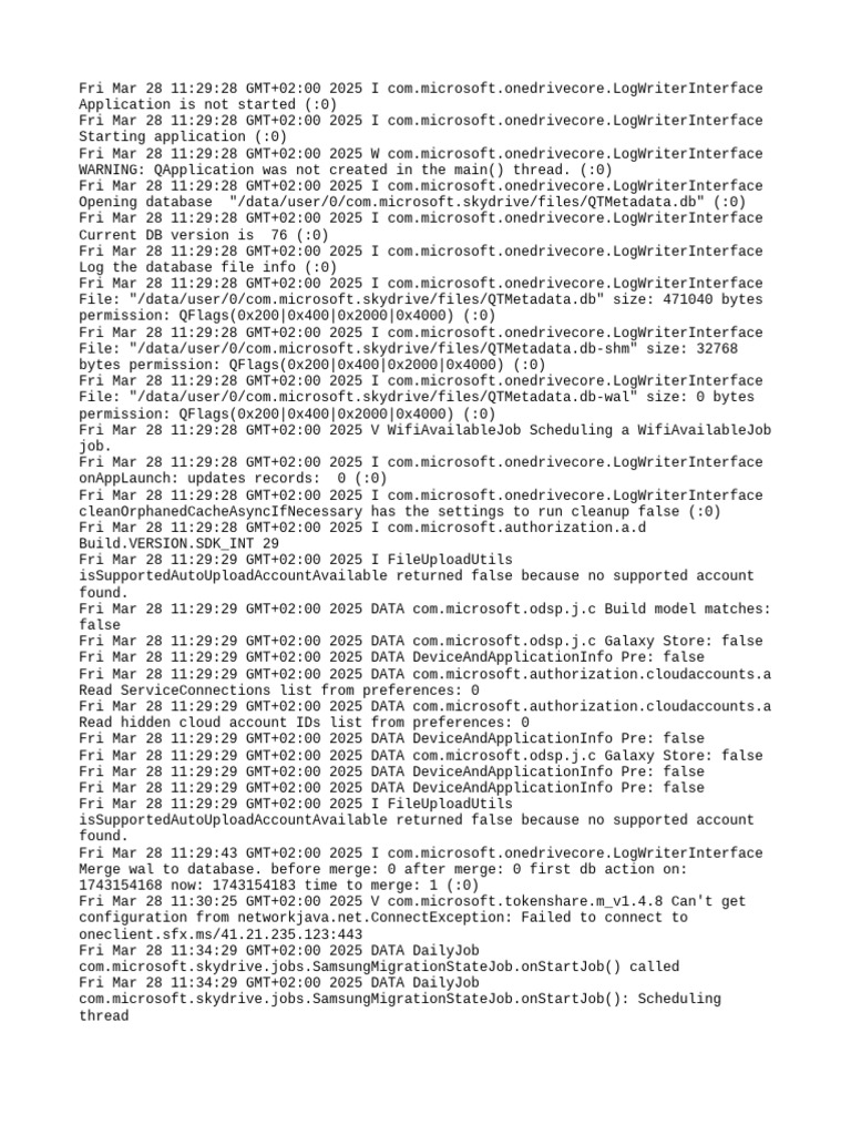 OneDrive Application Log Summary | PDF | Computer File | Thread (Computing)