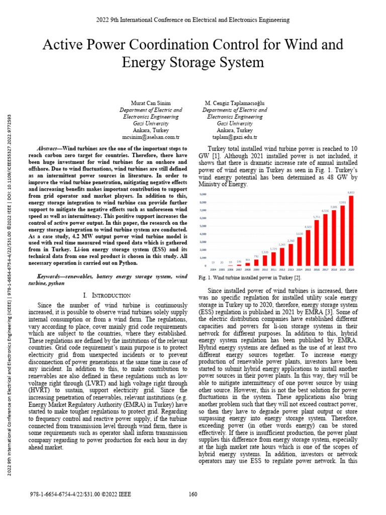Active Power Control in Wind Systems | PDF | Wind Power | Electric ...