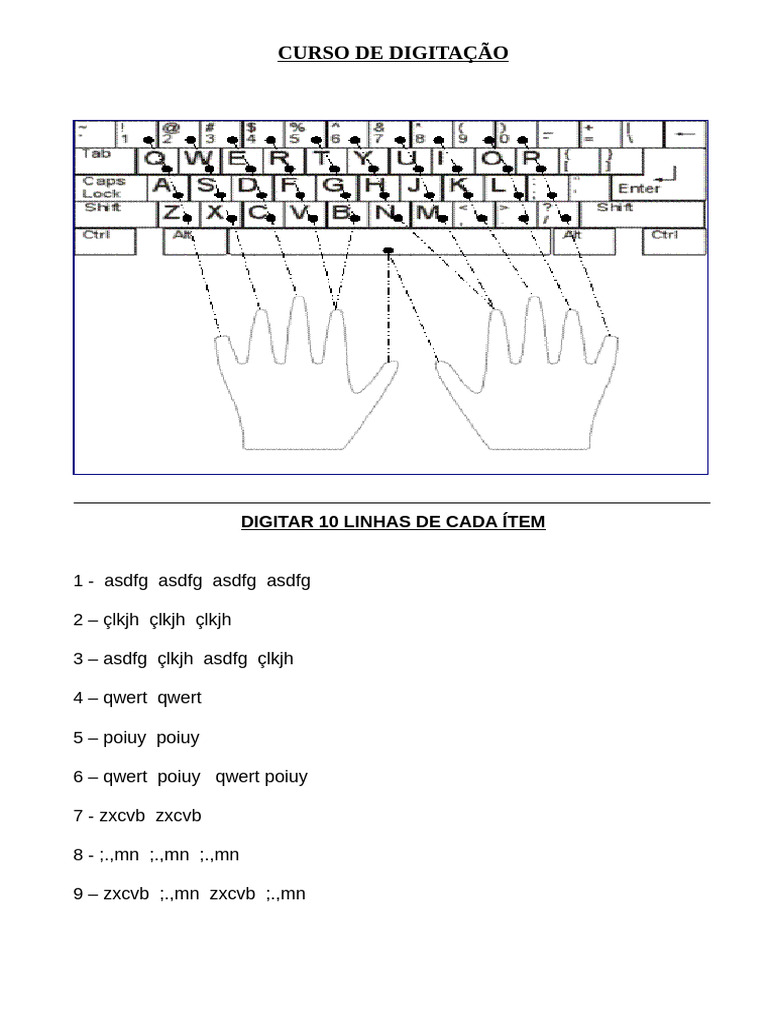 Curso de Digitação Prática | PDF