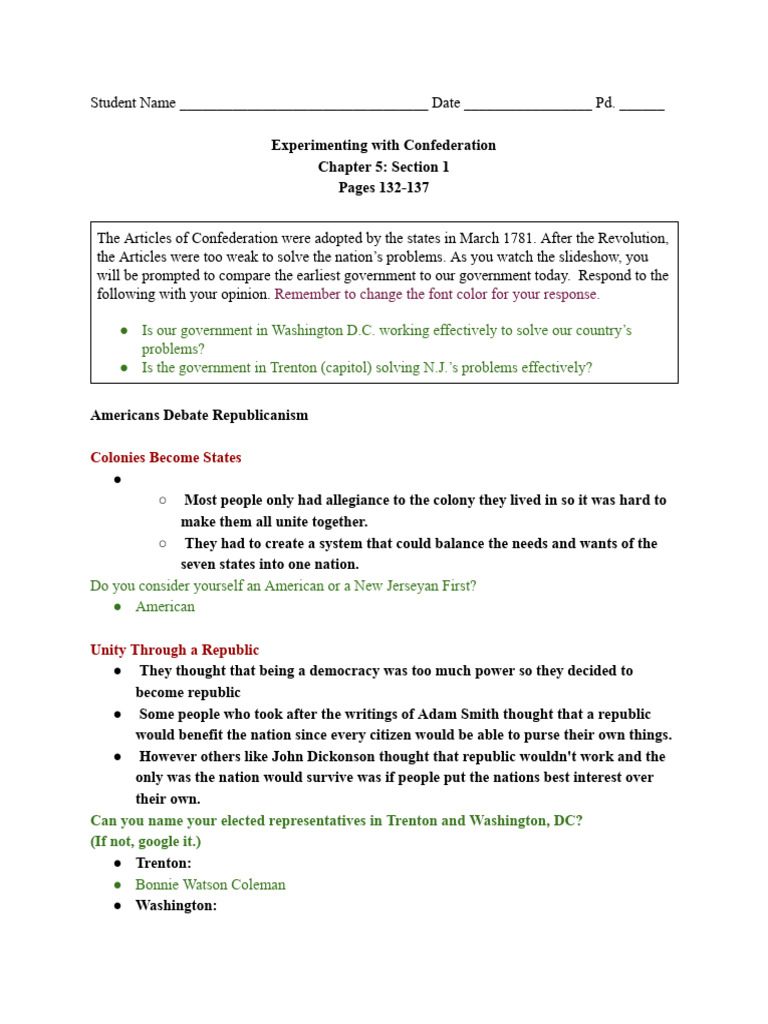Understanding the Articles of Confederation | PDF | Debt | United ...