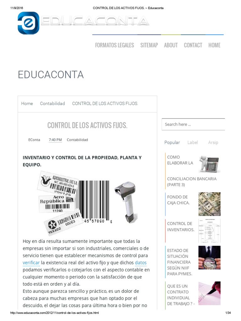 Control de Los Activos Fijos | PDF | Business | Auditoría