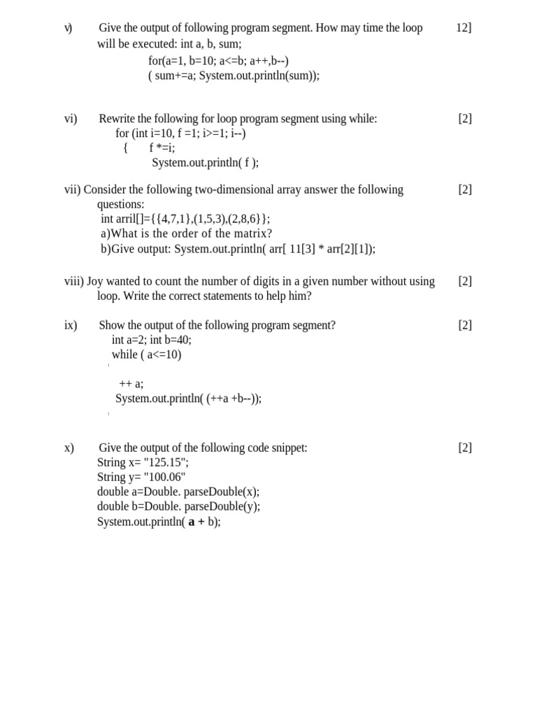 Programming Loop Outputs and Conversions | PDF