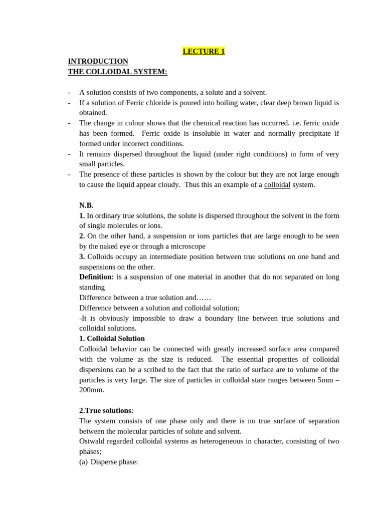 Introduction to Colloidal Systems | PDF | Colloid | Liquids