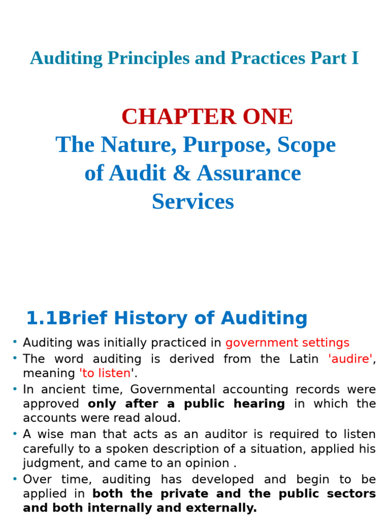 History and Nature of Auditing | PDF | Audit | Internal Audit