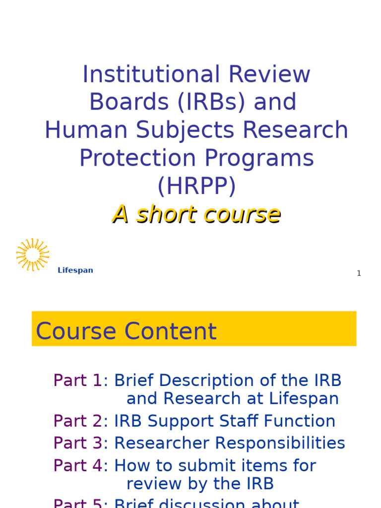 Resea Irb Docs Irbtr 59674 Trainingfornewpersonnel | PDF ...