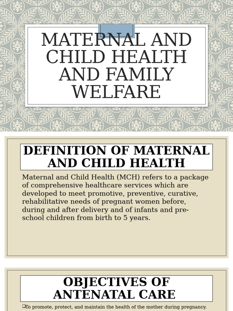 Maternal and Child Health Overview | PDF | Pregnancy | Childbirth