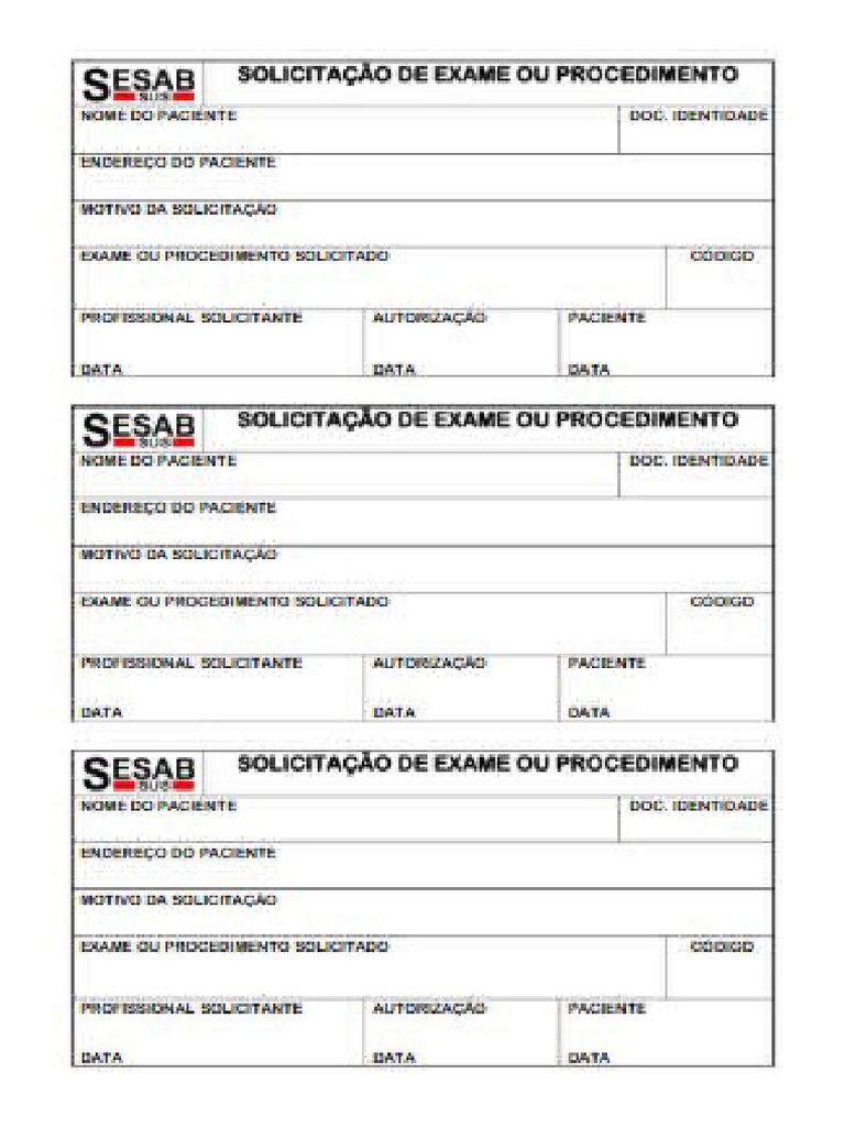 Solicitação Sus | PDF