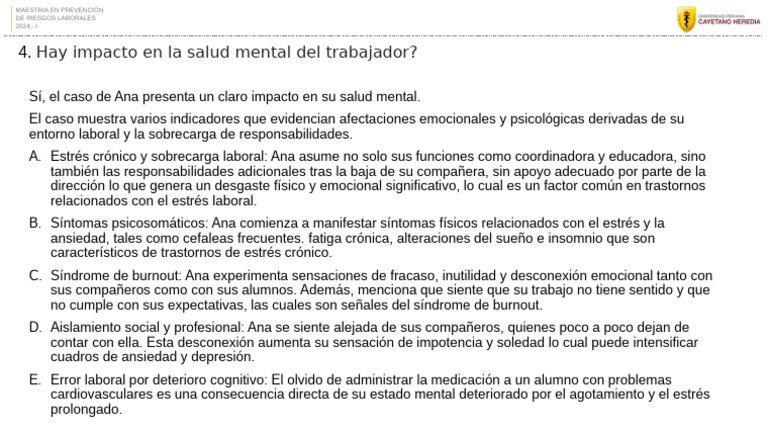 Impacto del Estrés Laboral en la Salud Mental | PDF