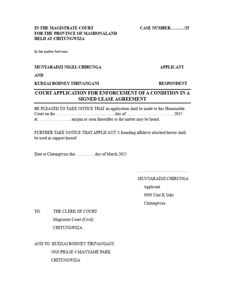 Lease Agreement Enforcement Case | PDF | Common Law | Justice