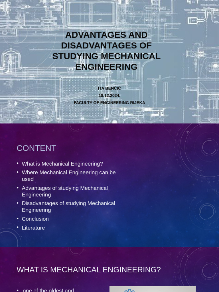 Pros and Cons of Mechanical Engineering | PDF