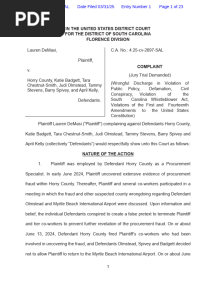 DeMasi vs. Horry County Lawsuit