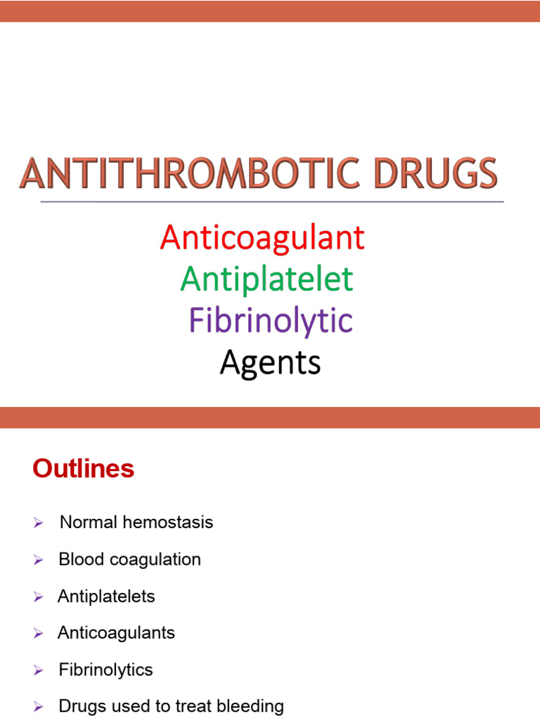 Antithrombotics | PDF | Coagulation | Platelet