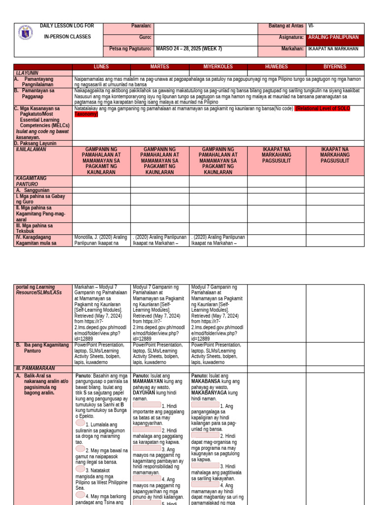 Q4 - Ap - DLL - Week 7 | PDF