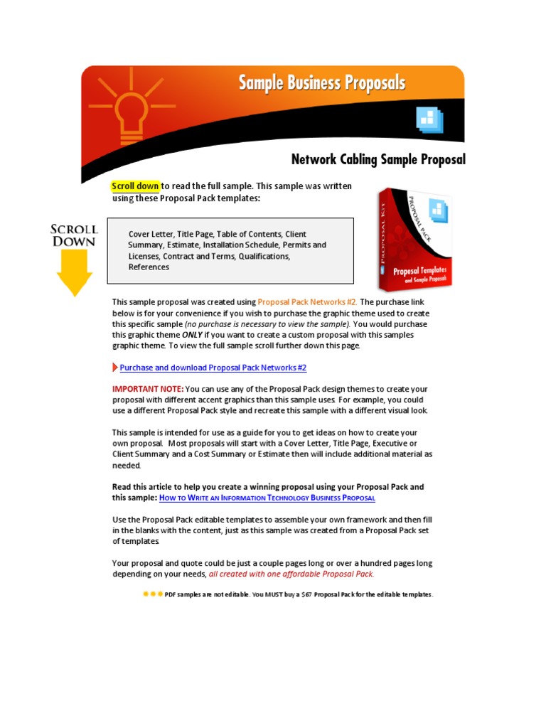 Networking Sample Proposal PDF Computer Network Electronics