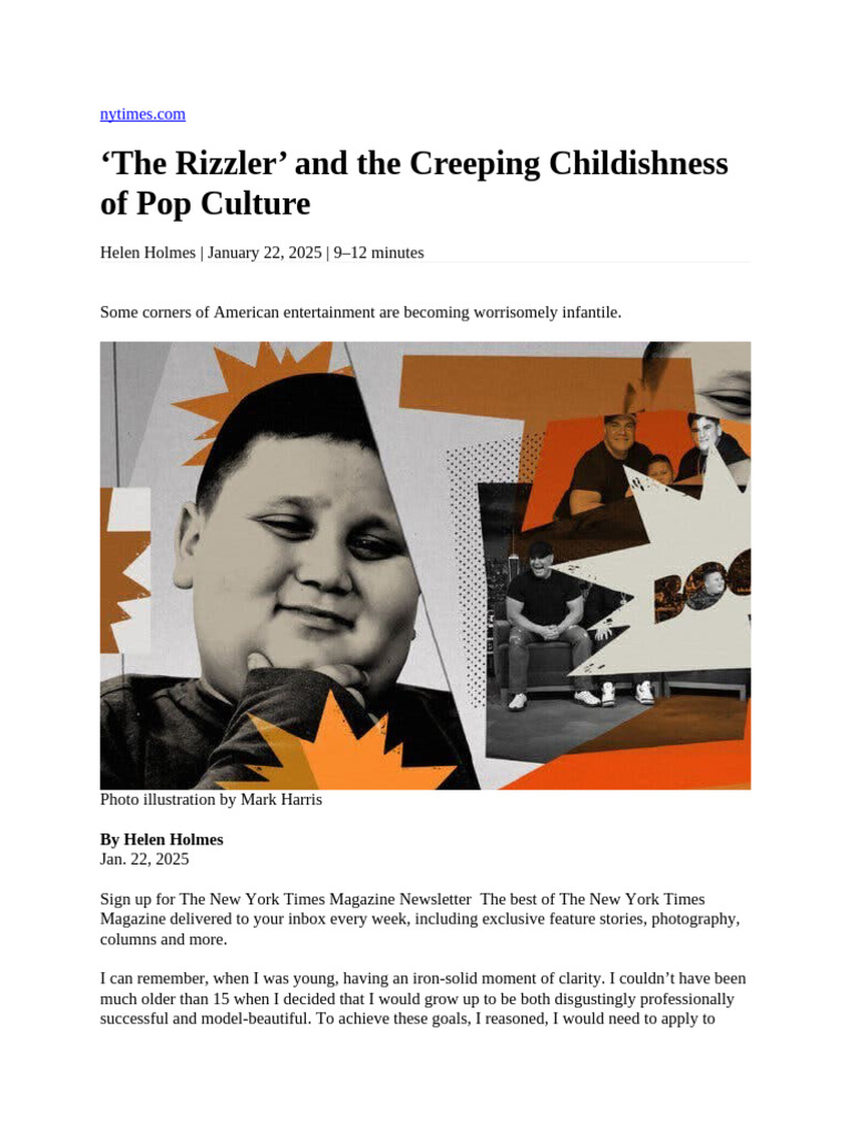 The Rizzler: Infantilism in Pop Culture | PDF