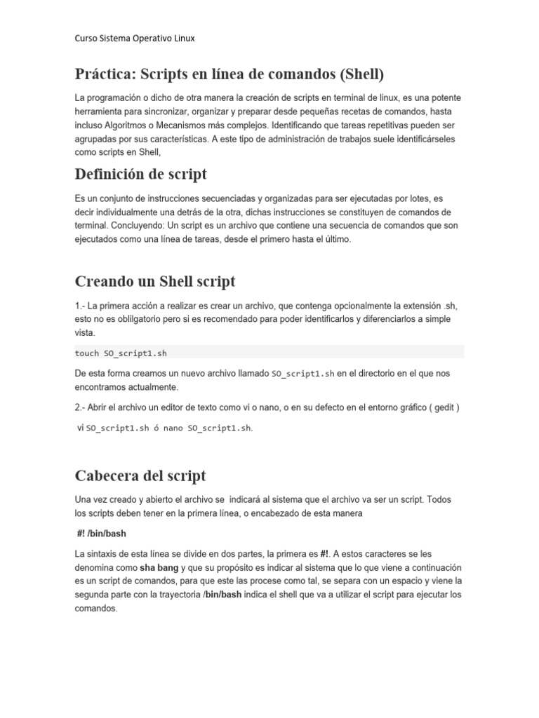 Variables en el script sample.sh | PDF | Interfaz de línea de comando ...