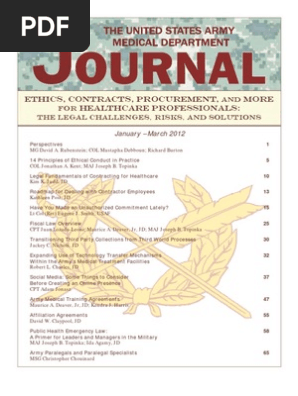 Amedd Journal Jan Mar 12 Employment United States Department Of Defense