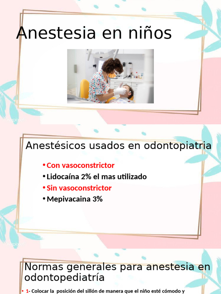 Anestesia en Niños | PDF | Inyección (medicina) | Anestesia