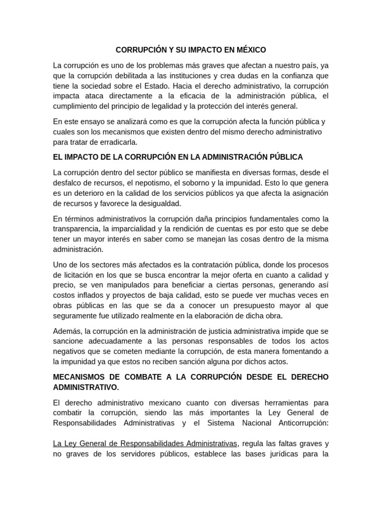 Impacto de la Corrupción en México | PDF | Corrupción política | Justicia