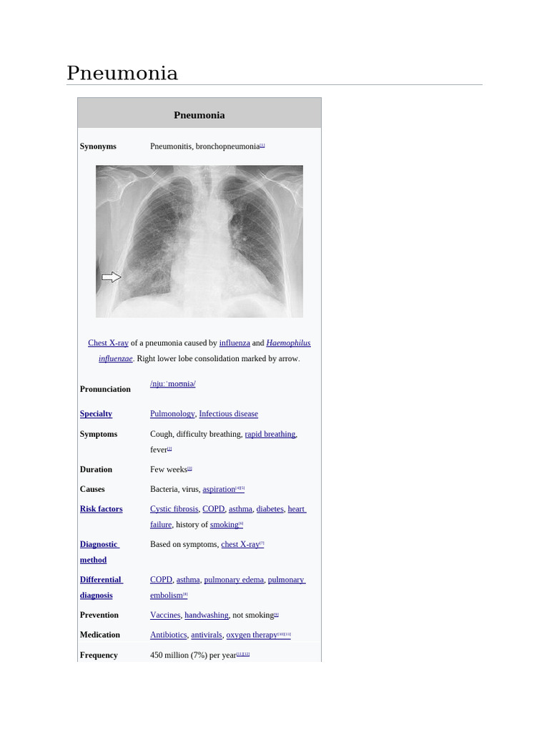 Pneumonia - MMB 321 Lecture Note 2 | PDF | Pneumonia | Respiratory Diseases
