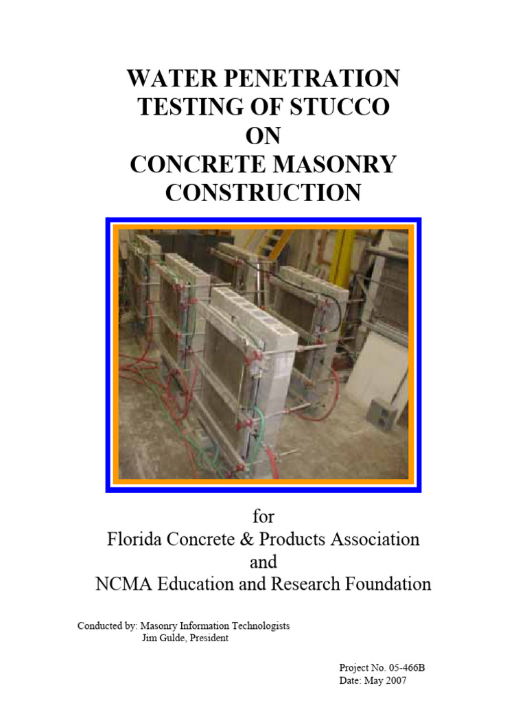 Water Penetration in Stucco on CMU | PDF | Masonry | Concrete