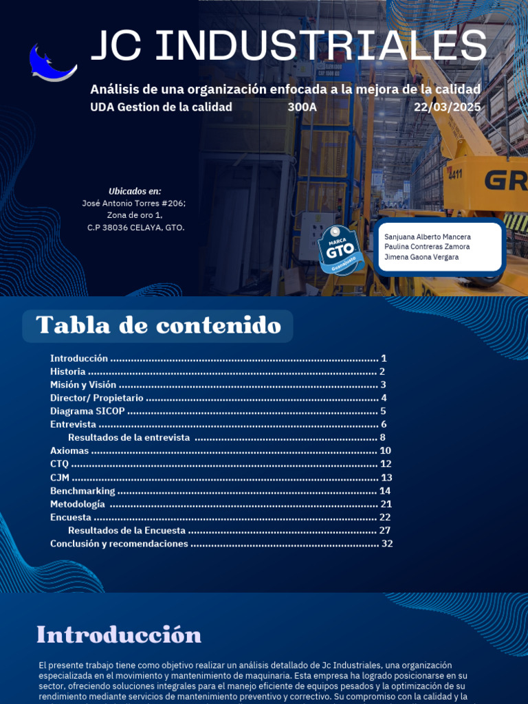 Análisis de Jc Industriales: Mejora de Calidad | PDF | Calidad ...