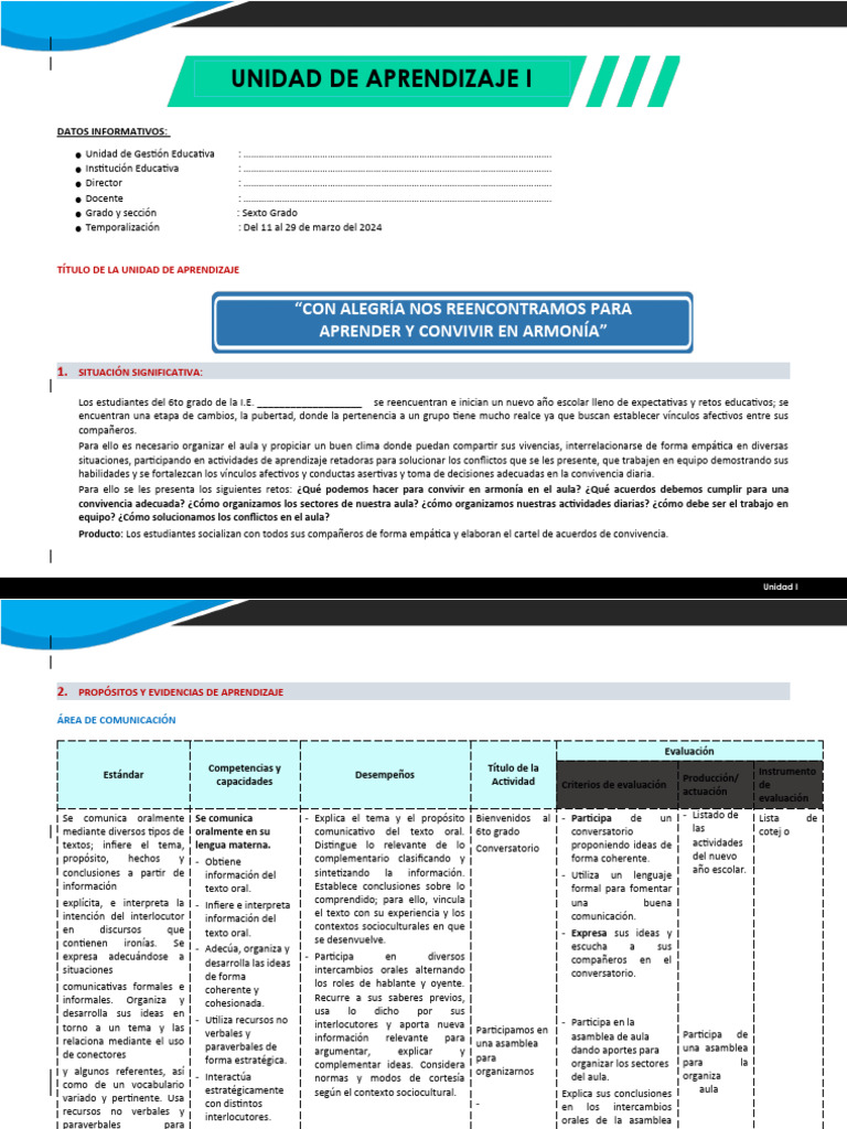 6º UNIDAD DE APRENDIZAJE 01 (6º PRIM) | PDF | Decimal | División ...