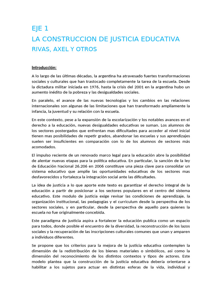 Justicia Educativa en Argentina | PDF | Justicia | Crimen y violencia