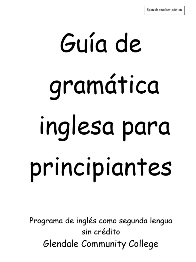 Guía de Gramática Inglesa para Principiantes | PDF | Plural | Verbo