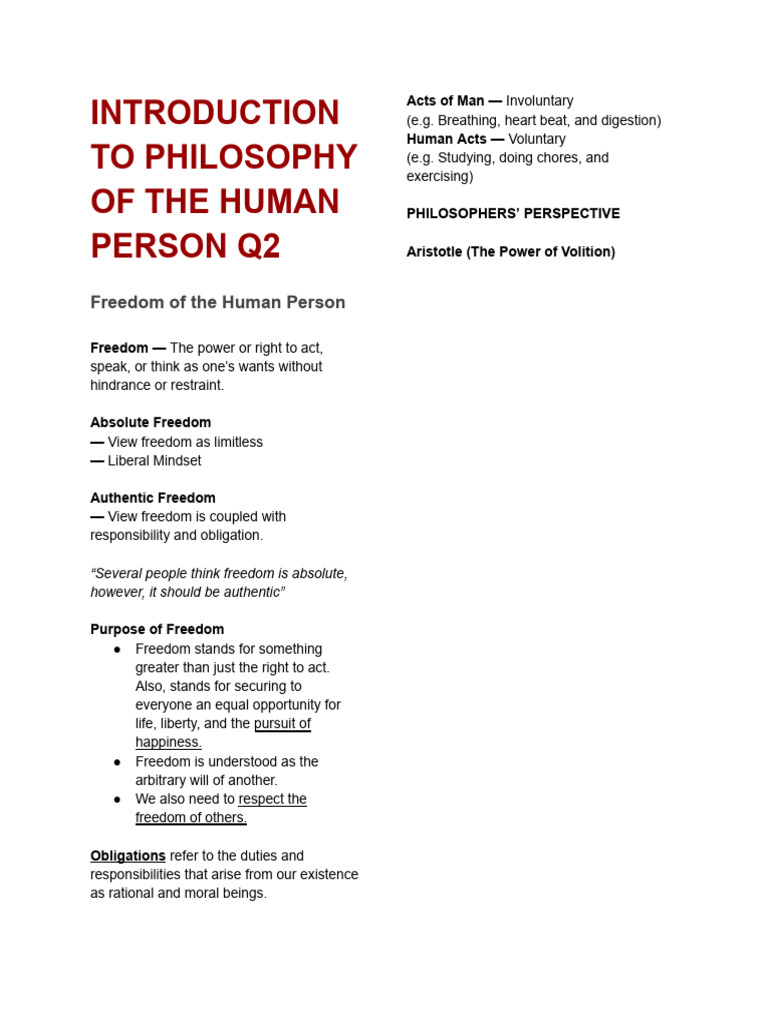 Freedom and Responsibility in Philosophy | PDF