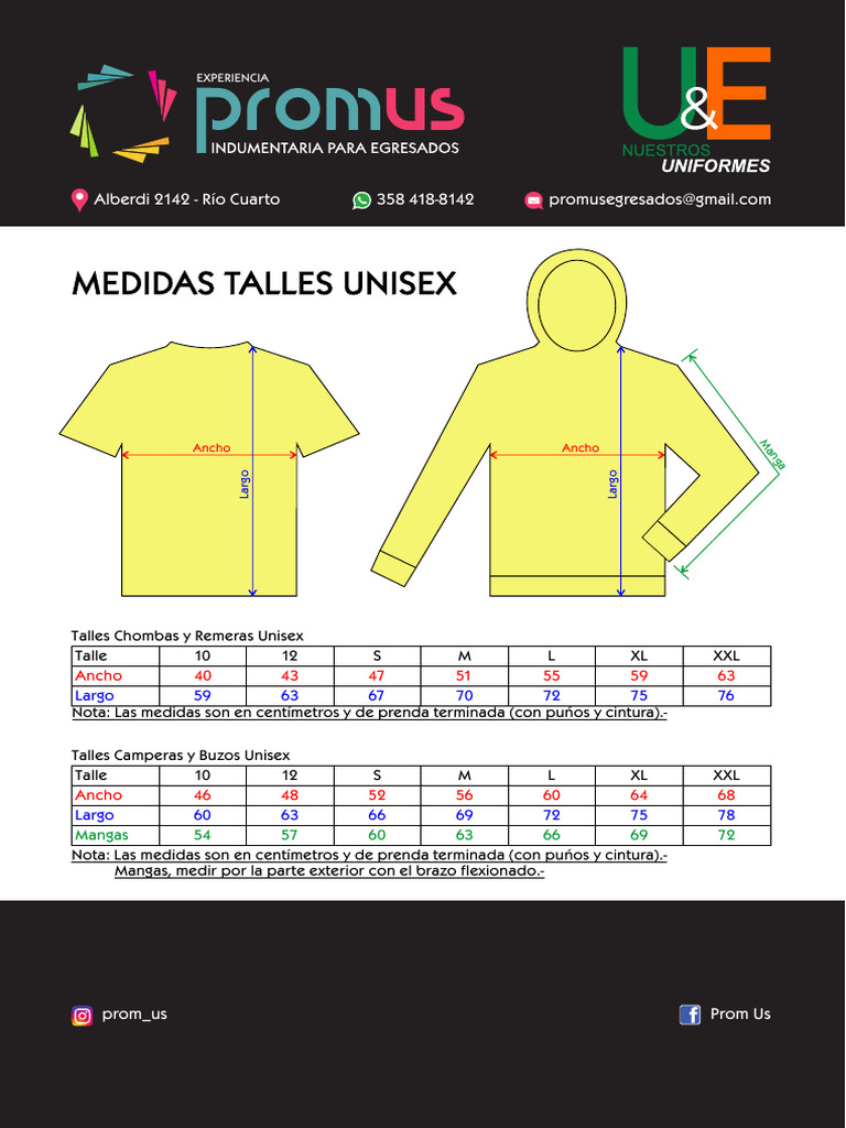Medidas Talles Promus Nov 23 | PDF