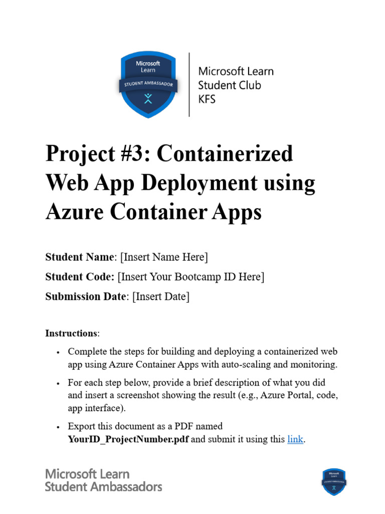 Project #3 - Containerized Web App Deployment using Azure Container ...