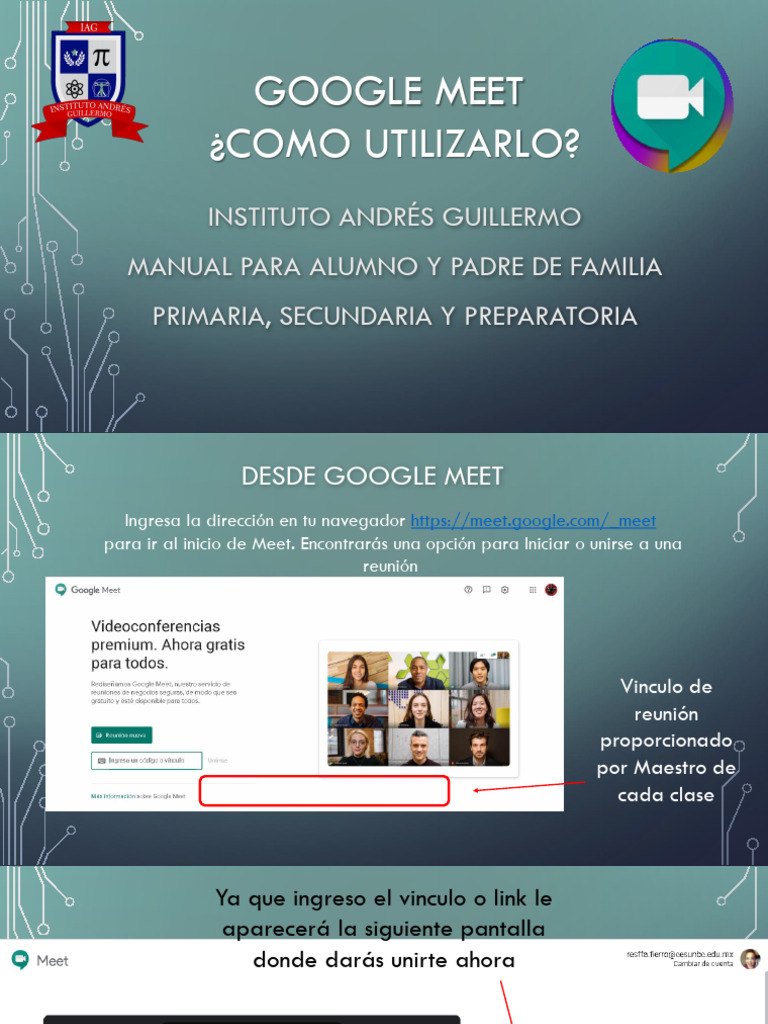 Uso de Google Meet para Clases | PDF | ciberespacio | Software