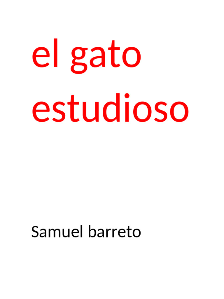 El gato estudioso y su cuidado | PDF
