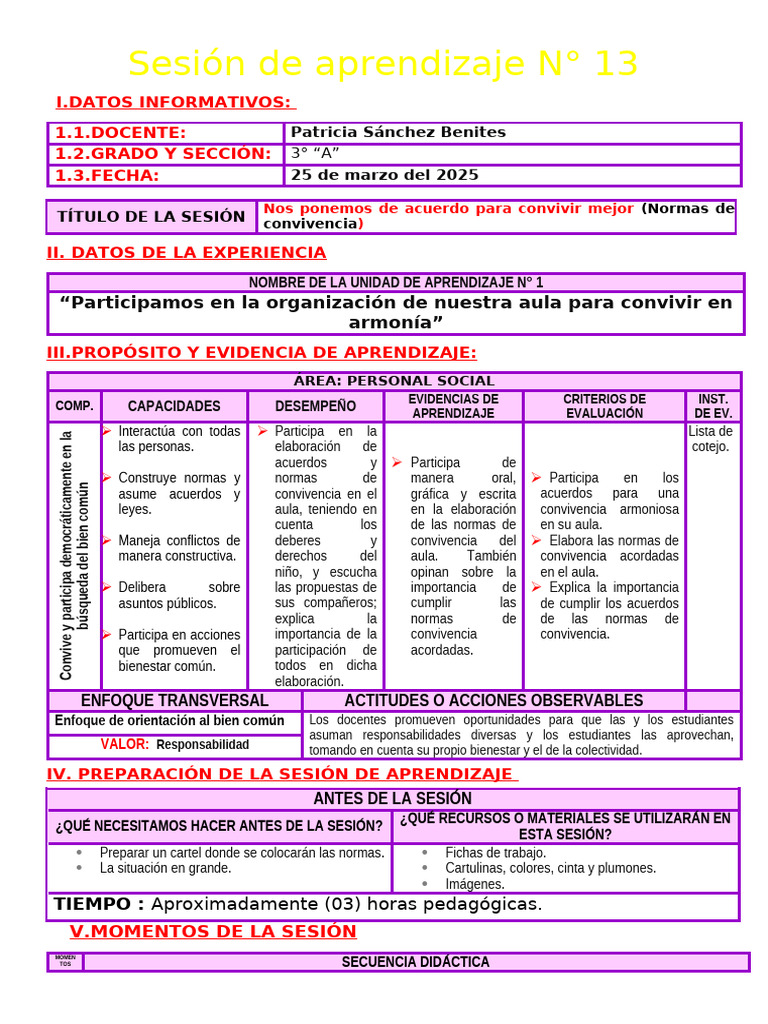 Normas de Convivencia en el Aula | PDF | Salón de clases | Aprendizaje