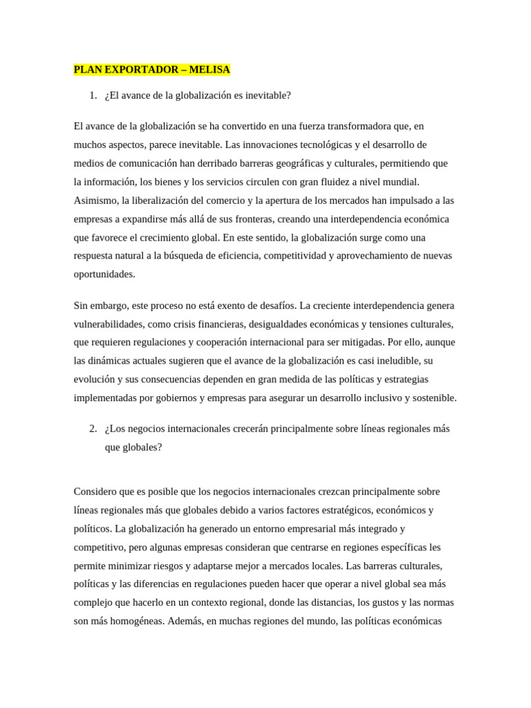 Impacto de la Globalización en Negocios | PDF | Globalización ...