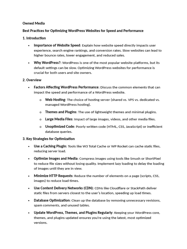 Optimizing WordPress for Speed | PDF | Word Press | Websites