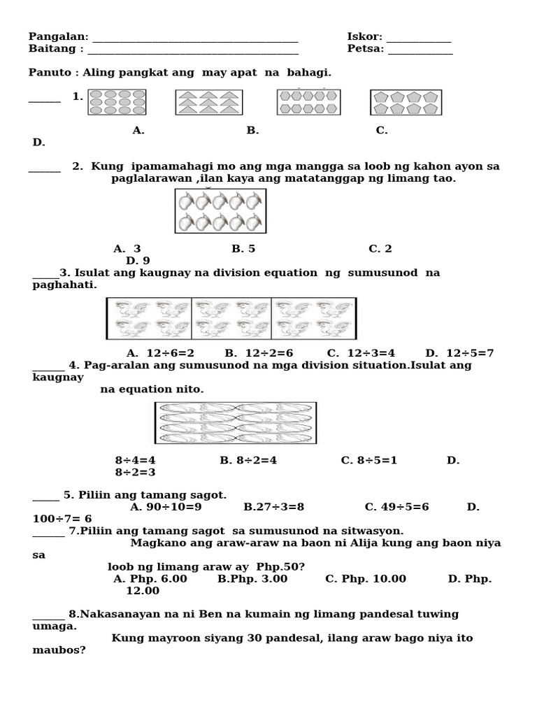Math 3RD PT | PDF