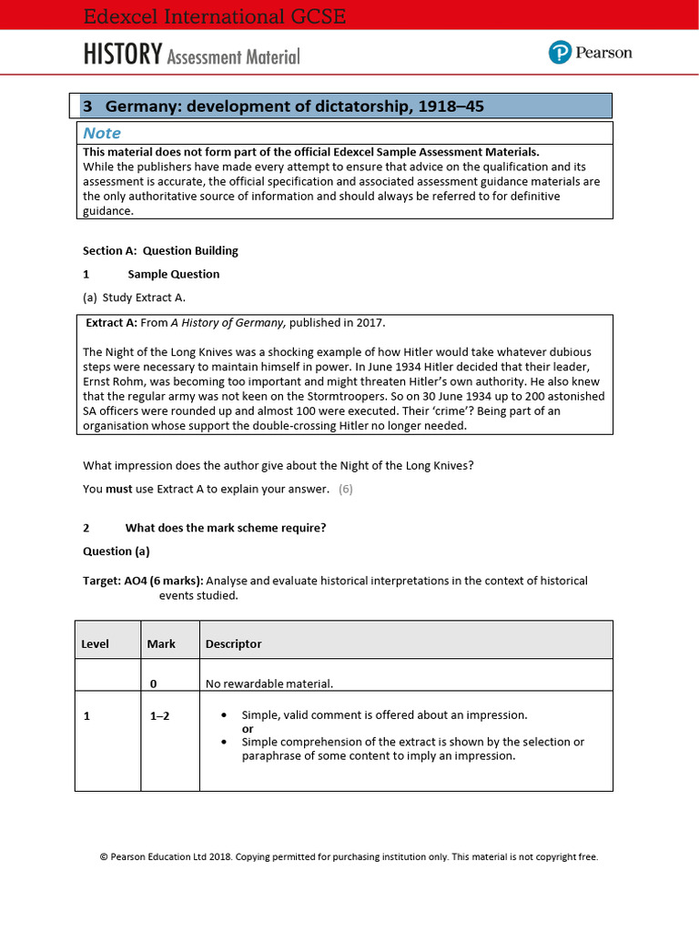 Paper 1 3 - Germany - Assessment Material | PDF | Nazi Germany | World ...