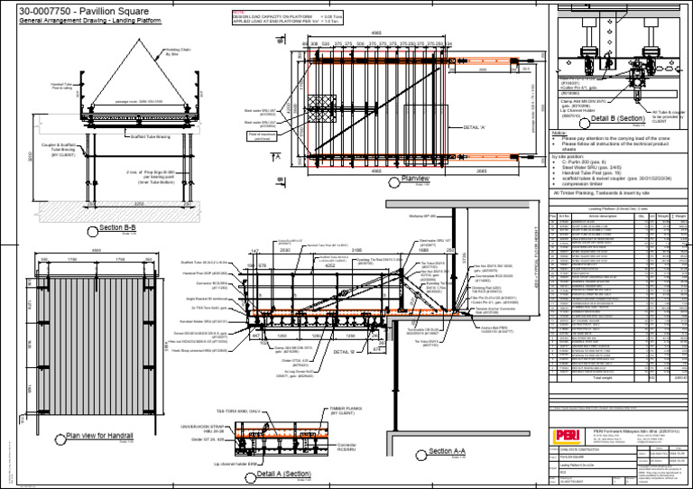 Landing Platform General Arrangement Drawing | PDF | Scaffolding ...