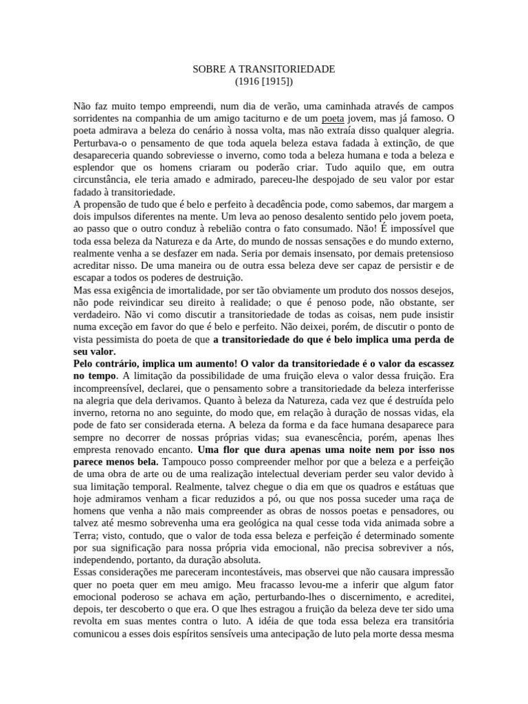 A Transitoriedade da Beleza e do Luto | PDF | Beleza | Amor