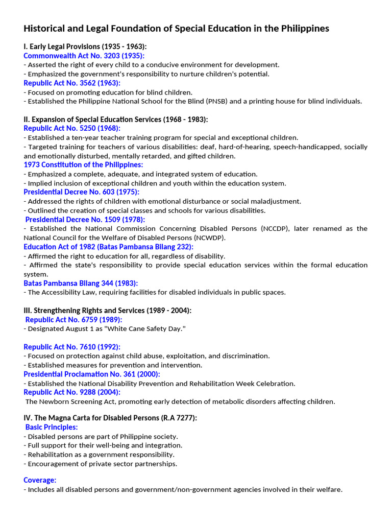 Special Education Law in the Philippines | PDF | Special Education ...